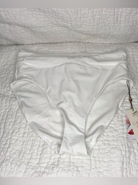 CALIA by Carrie Underwood White High-Waist Bikini Bottom Sz Medium